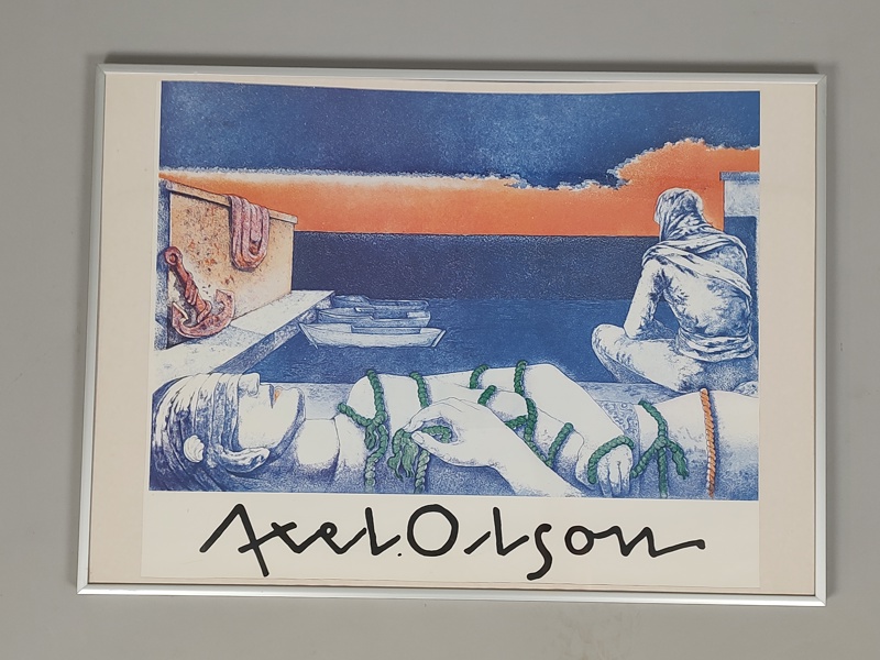 Tryck, efter "Kväll vid havet" Axel Olson