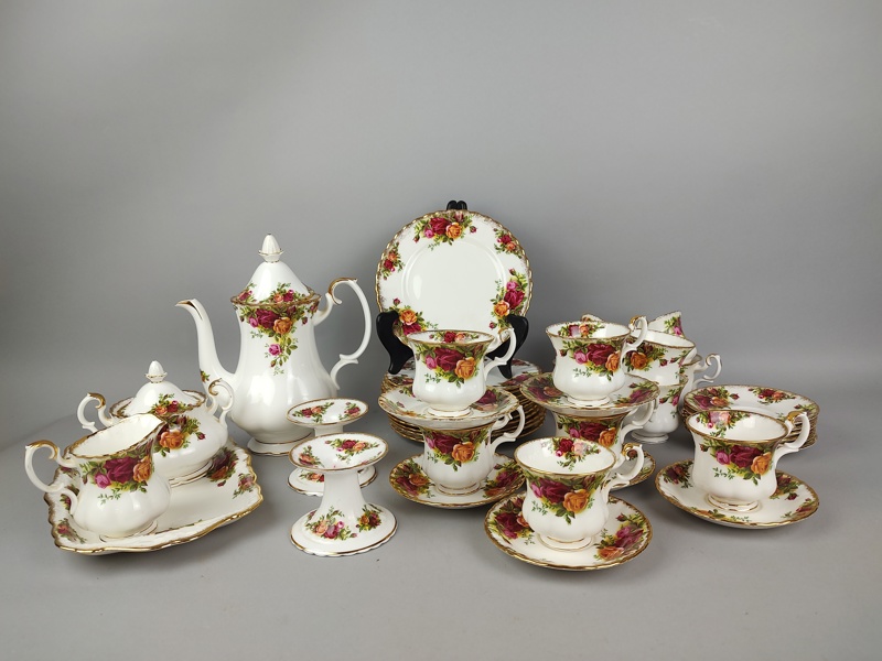 Kaffeservis, "Old Country Rose" Royal Albert England