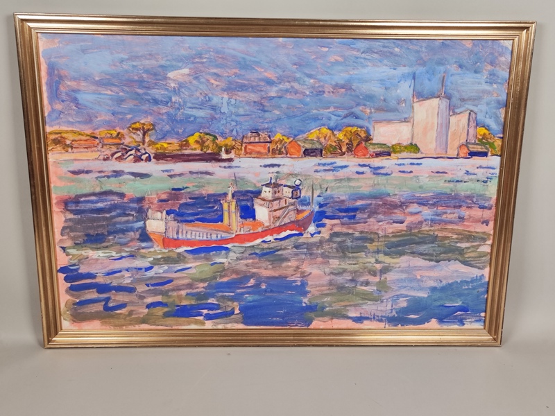 Akvarell på papp, oidentifierad konstnär