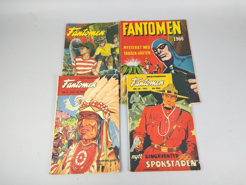 Serietidningar 4 st, Fantomen 1951 &1957