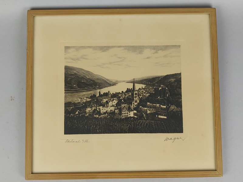 Etsning, signerad Wagner